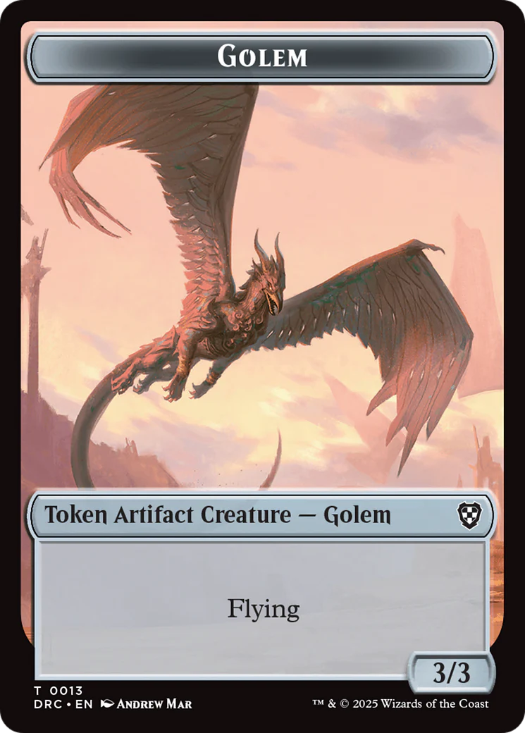 Construct // Golem (0013) Double-Sided Token [Aetherdrift Commander Tokens] - Image 2