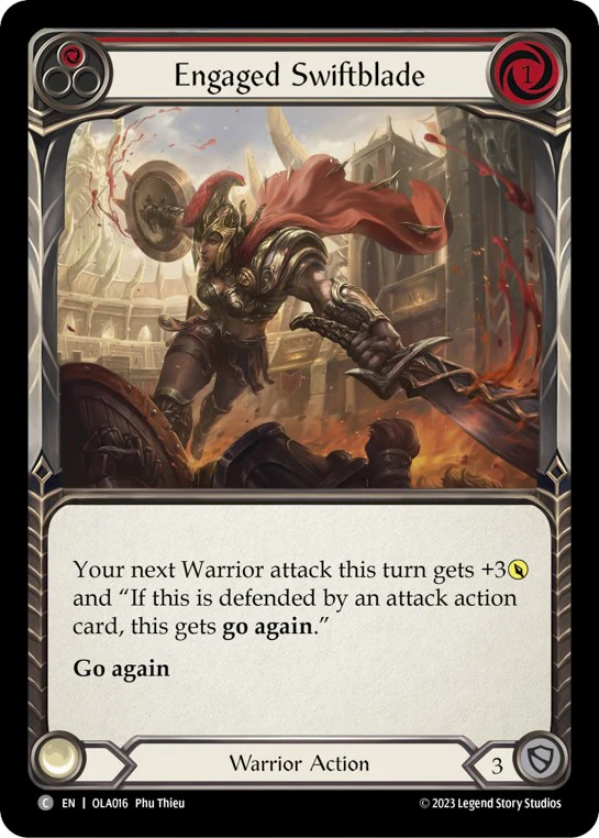 Engaged Swiftblade (Red) [OLA016] (Heavy Hitters Olympia Blitz Deck)