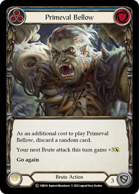 Primeval Bellow (Blue) [1HR026] (Historic Pack 1 Blitz Deck Rhinar)