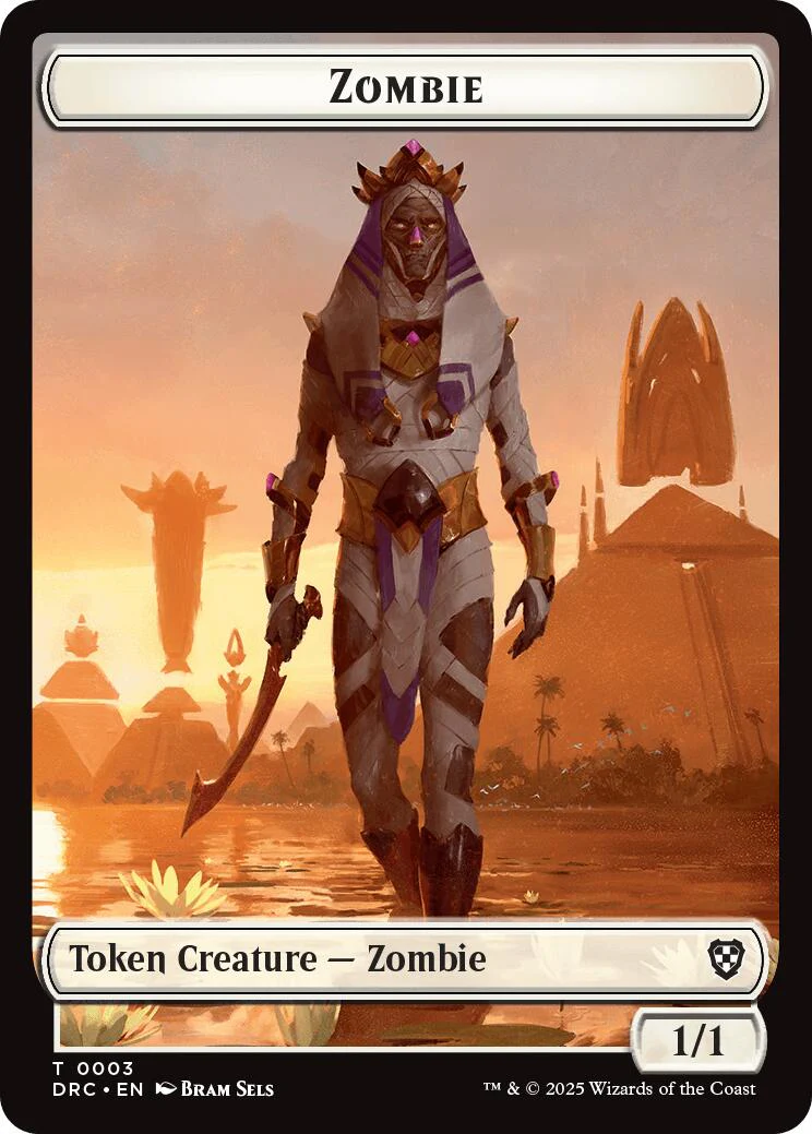 Timeless Dragon // Zombie (0003) Double-Sided Token [Aetherdrift Commander Tokens] - Image 2