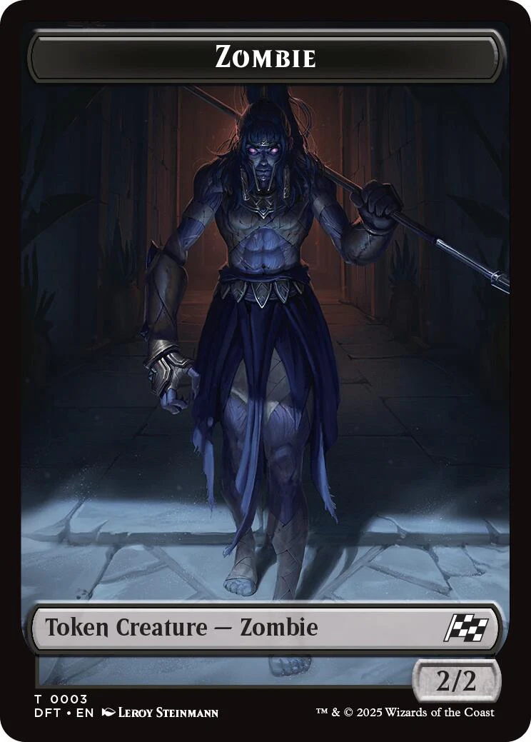 Zombie (0007) // Zombie (0003) Double-Sided Token [Aetherdrift Commander Tokens] - Image 2